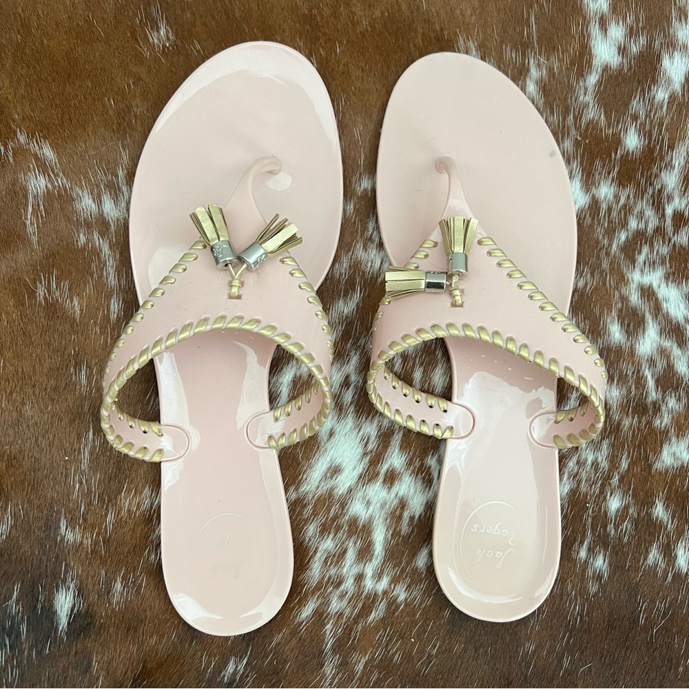 Jack Rogers Alana Tassel Jelly Sandals in Blush